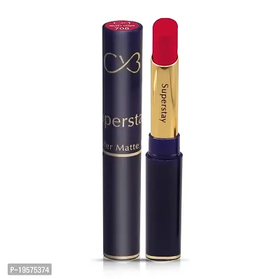 CVB LM-206 SuperStay No Transfer Matte Lipstick, Waterproof and Full-Pigmented, Transfer-Proof Smudge-Proof Lip Colour (708 VELVET TEDDY, 3.5g)
