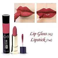 CVB C50 Matte 2-in-1 Lip Gloss  Lipstick for Plump and Shine, 4g + 7ml,(06 Copper Rust)-thumb1