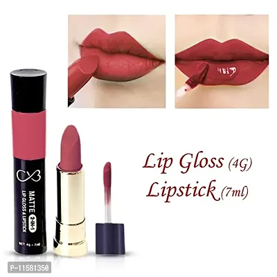 CVB C50 Matte 2-in-1 Lip Gloss  Lipstick for Plump and Shine, 4g + 7ml,(06 Copper Rust)-thumb2
