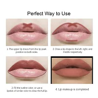 CVB LM-206 SuperStay No Transfer Matte Lipstick, Waterproof and Full-Pigmented, Transfer-Proof Smudge-Proof Lip Colour (721 BRICK)-thumb3