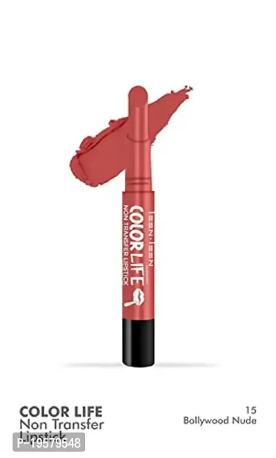 Teen Teen Non Transfer Water Proof Long Lasting Matte Lipstick Combo (Bollywood Nude, Bridal Red)-thumb3