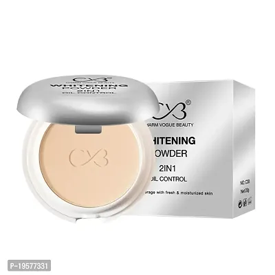 CVB C30 Compact Whitening Powder 2 in 1 Setting Talc, Control Oil, Helps Makeup Last Longer Cover Dark Spots  Blemishes of Face for Even Skin Tone Look (03, Natural Beige, 20g)
