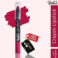 Glam21 Lip Seduction Non- Transfer Crayon Lipstick| Lightweight  Longlasting|Creamy Matte Formula - 2.8gm|Very Magenta|08-thumb1