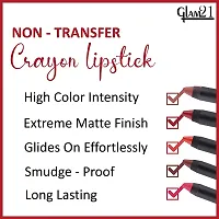 Glam21 Lip Seduction Non- Transfer Crayon Lipstick| Lightweight  Longlasting|Creamy Matte Formula - 2.8gm|Mystique Brown|10-thumb2