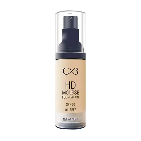 CVB F-706 HD Mousse Foundation SPF 20 Oil-Free, Flawless Blending Long-Lasting Feather-Light Stay Liquid Face Makeup