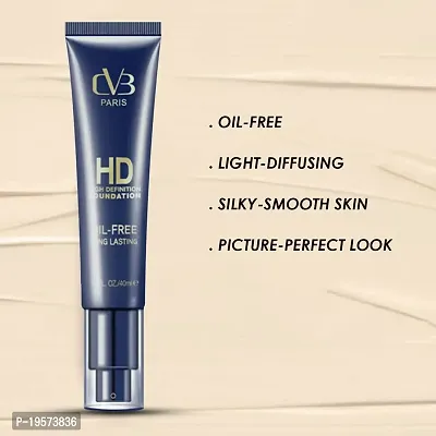 CVB C17 HD High Definition Foundation for Flawless Skin, Oil-Free Long Lasting Peptide-Based Face Makeup Cream Natural (Shades 01, 40ml)-thumb4