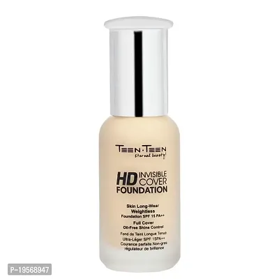 Teen.Teen HD Invisible Cover Foundation Skin Long - Wear Weightless SPF 15 PA ++ Oli Free Shine Control Face Makeup Foundation Women,(Natural Besige)