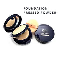 CVB C02 2 in 1 Teint Matt Foundation Pressed Compact Powder for Buildable Full Coverage  Matte Finish (01 White Ivory, 10g)-thumb4