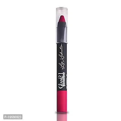 Glam21 Lip Seduction Non- Transfer Crayon Lipstick| Lightweight  Longlasting|Creamy Matte Formula - 2.8gm|Very Magenta|08-thumb0