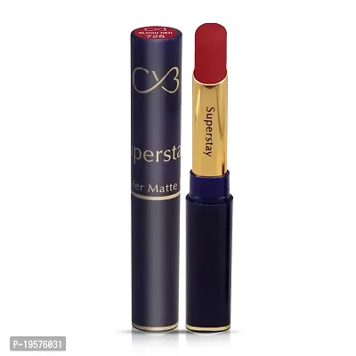 CVB LM-206 SuperStay No Transfer Matte Lipstick, Waterproof and Full-Pigmented, Transfer-Proof Smudge-Proof Lip Colour (728 BLOOD RED, 3.5g)-thumb0