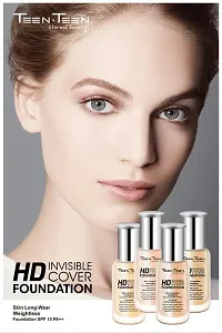 Teen.Teen HD Invisible Cover Foundation Skin Long - Wear Weightless SPF 15 PA ++ Oli Free Shine Control Makeup Foundation (Warm Beige)-thumb1