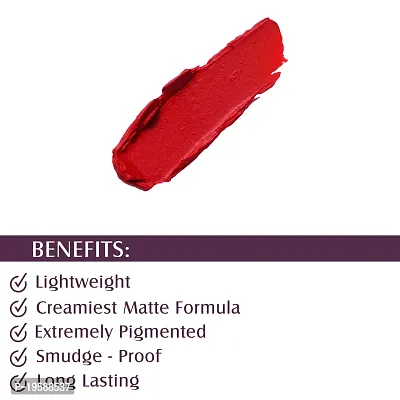 Glam21 Lip Seduction Non- Transfer Crayon Lipstick| Lightweight  Longlasting|Creamy Matte Formula - 2.8gm|Naughty Red|03-thumb3