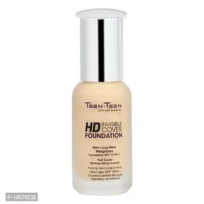 Teen.Teen HD Invisible Cover Foundation Skin Long - Wear Weightless SPF 15 PA ++ Oli Free Shine Control Face Makeup Foundation Women,(Warm Beige)-thumb0