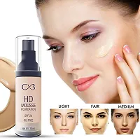 CVB F-706 HD Mousse Foundation SPF 20 Oil-Free, Flawless Blending Long-Lasting Feather-Light Stay Liquid Face Makeup (04 Natural Nude, 30ml)-thumb4