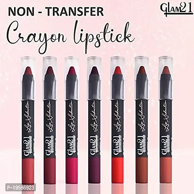 Glam21 Lip Seduction Non- Transfer Crayon Lipstick| Lightweight  Longlasting|Creamy Matte Formula - 2.8gm|Very Magenta|08-thumb5