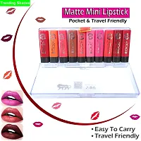 kkode Soft Mini Matte Smooth  Soft Intense Matte Finish Long Lasting  Travel Friendly Lipstick Combo (Set of 10 Pcs), 15g Red, Pink, Orange, Brown, Nude, Maroon, Peach, Hot Red, Magenta, Neon-thumb2