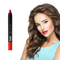 Glam21 Lip Seduction Non- Transfer Crayon Lipstick| Lightweight  Longlasting|Creamy Matte Formula - 2.8gm|Naughty Red|03-thumb3