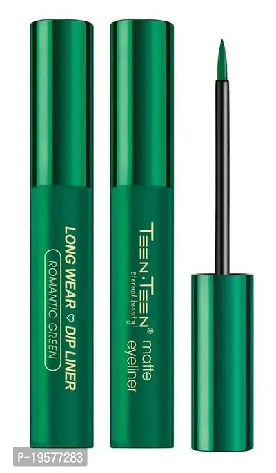 Double Matte Eyeliner for Women - Sweat Proof, 100% Waterproof Eye Liner with Matte Finish (Green)