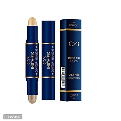 REAL CHOISE CVB Insta Fix Duo Stick Oil Free Long Lasting Contour Highlight-(Shade-02)