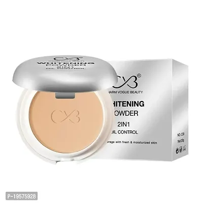 CVB C30 Compact Whitening Powder 2 in 1 Setting Talc, Control Oil, Helps Makeup Last Longer Cover Dark Spots  Blemishes of Face for Even Skin Tone Look (04, Natural Nude, 20g)-thumb0