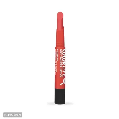 Teen Teen Non Transfer Water Proof Long Lasting Matte Lipstick (Coral Red)-thumb2