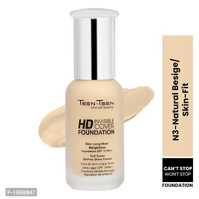 Teen.Teen HD Invisible Cover Foundation Skin Long - Wear Weightless SPF 15 PA ++ Oli Free Shine Control Face Makeup Foundation Women,(Natural Besige)-thumb3