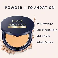 CVB C02 2 in 1 Teint Matt Foundation Pressed Compact Powder for Buildable Full Coverage  Matte Finish (04 Natural Nude, 10g)-thumb2