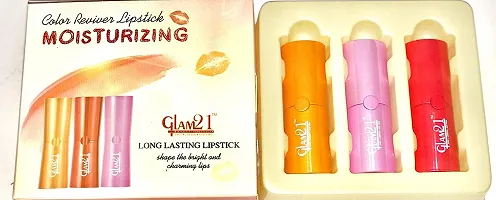 Glam 21 Moisturizing Color Reviver Lipstick, Metallic Finish, Set of 3 - Multicolor-thumb2