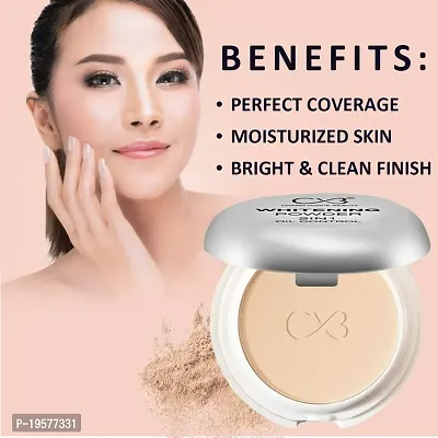 CVB C30 Compact Whitening Powder 2 in 1 Setting Talc, Control Oil, Helps Makeup Last Longer Cover Dark Spots  Blemishes of Face for Even Skin Tone Look (03, Natural Beige, 20g)-thumb3