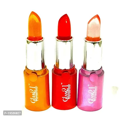Glam 21 Moisturizing Color Reviver Lipstick, Metallic Finish, Set of 3 - Multicolor