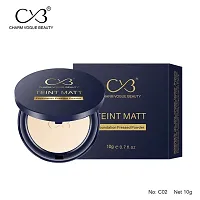 CVB C02 2 in 1 Teint Matt Foundation Pressed Compact Powder for Buildable Full Coverage  Matte Finish (02 Soft Ivory, 10g)-thumb4