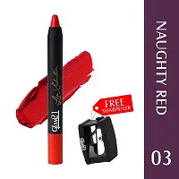 Glam21 Lip Seduction Non- Transfer Crayon Lipstick| Lightweight  Longlasting|Creamy Matte Formula - 2.8gm|Naughty Red|03-thumb1