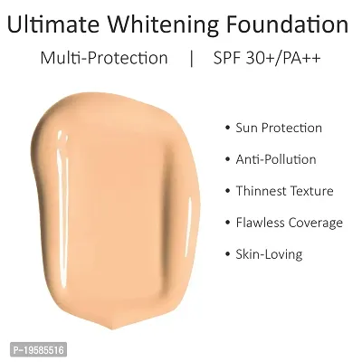 CVB C56 Ultimate Whitening Multi-Protection SPF 30+/PA++ Sun Protection Anti-Pollution Full Coverage Fluid Cream Foundation (Shade 04, 50g) Natural Finish-thumb2