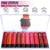 kkode Soft Mini Matte Smooth  Soft Intense Matte Finish Long Lasting  Travel Friendly Lipstick Combo (Set of 10 Pcs), 15g Red, Pink, Orange, Brown, Nude, Maroon, Peach, Hot Red, Magenta, Neon-thumb1