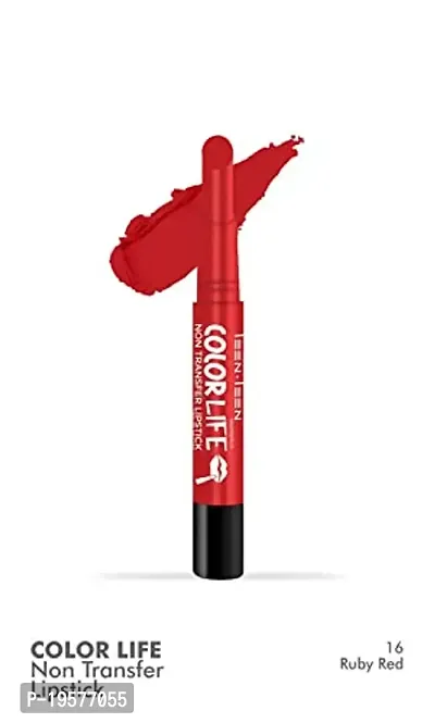 TEEN.TEEN Non Transfer Water Proof Long Lasting Matte Lipstick Combo (Ruby Red, Red Wine)-thumb2