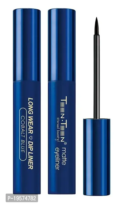 Double Matte Eyeliner for Women - Sweat Proof, 100% Waterproof Eye Liner with Matte Finish (Blue