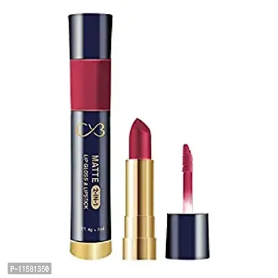 CVB C50 Matte 2-in-1 Lip Gloss  Lipstick for Plump and Shine, 4g + 7ml,(06 Copper Rust)