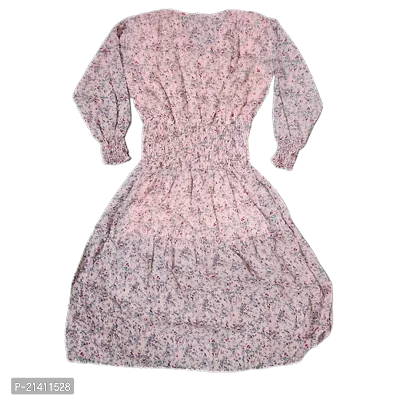 Stylish Floral Print Knee Length   Dress-thumb2