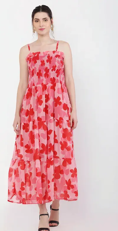 Trendy Floral Print Maxi dress