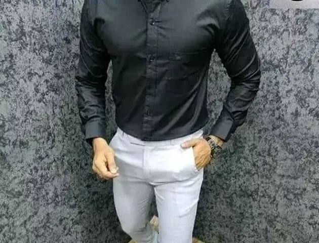 Men Blend Solid Regular Fit Casual Shirt