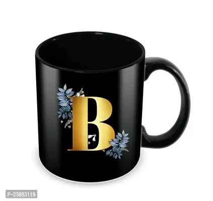 Beautiful Black Printed Ceramic Coffee Mugs-thumb0