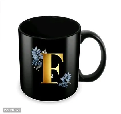 Beautiful Black Printed Ceramic Coffee Mugs-thumb0