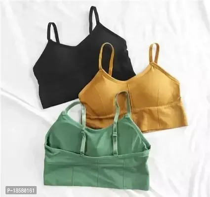 Stylish Cotton Blend  Solid Bras For Women Pack of 3