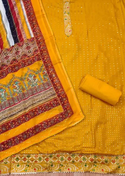 Classic Chanderi Silk Dress Material with Dupatta for Women