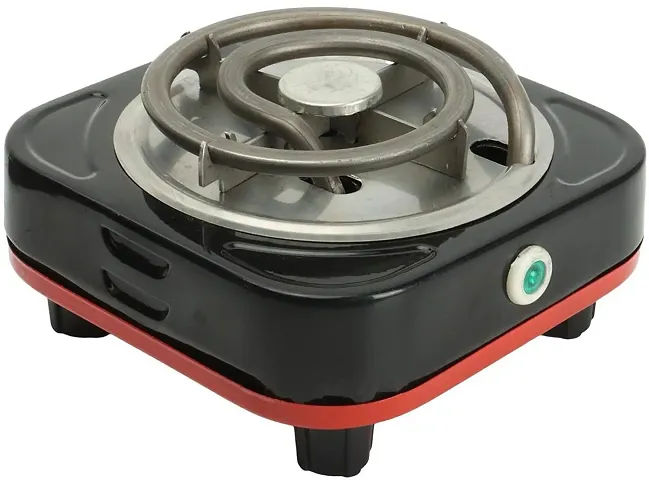 PROTONBEERY Travel Mini Hot Plate Radiant Cooktop (Red, Push Button)