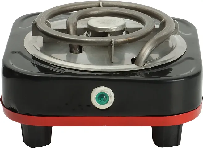 rynaty MINI TRAVEL HOT PLATE Radiant Cooktop (Black, Push Button)