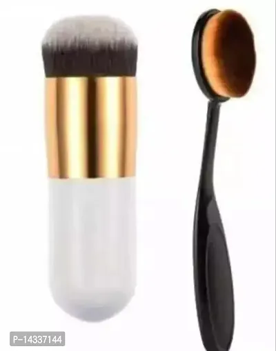 Fancy Professional Foundation Brush And Oval Foundation Brush Pack Of 2 (Pack Of 2)-thumb0