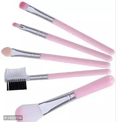 Fancy 5 Pcs Pink Eyeshadow Foundation Eyebrow Lip Makeup Brush Fine Beauty (Pack Of 3)-thumb0