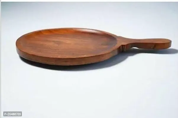 Stylish Sheesham Wooden Pizza Pan, Serving Tray Of Kitchen Platter 9 Inch-thumb0