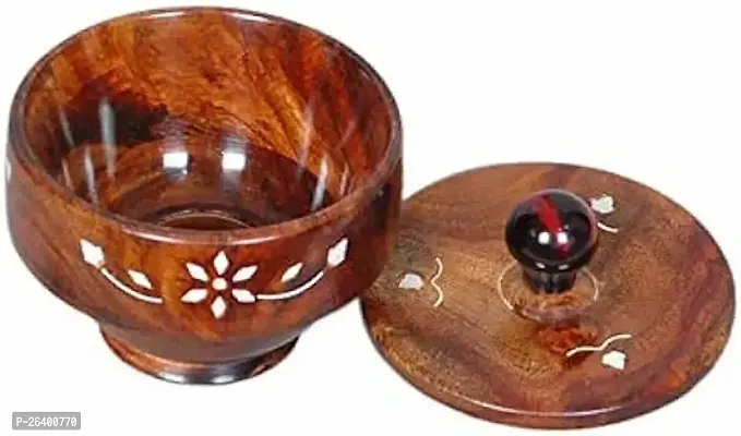 Handmade Wooden Bowl With Lid For Rice, Soup, Dip, Salad